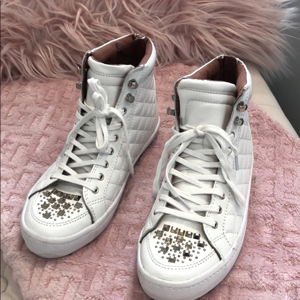 Rebecca Minkoff Studded Quilted High Top Sneakers